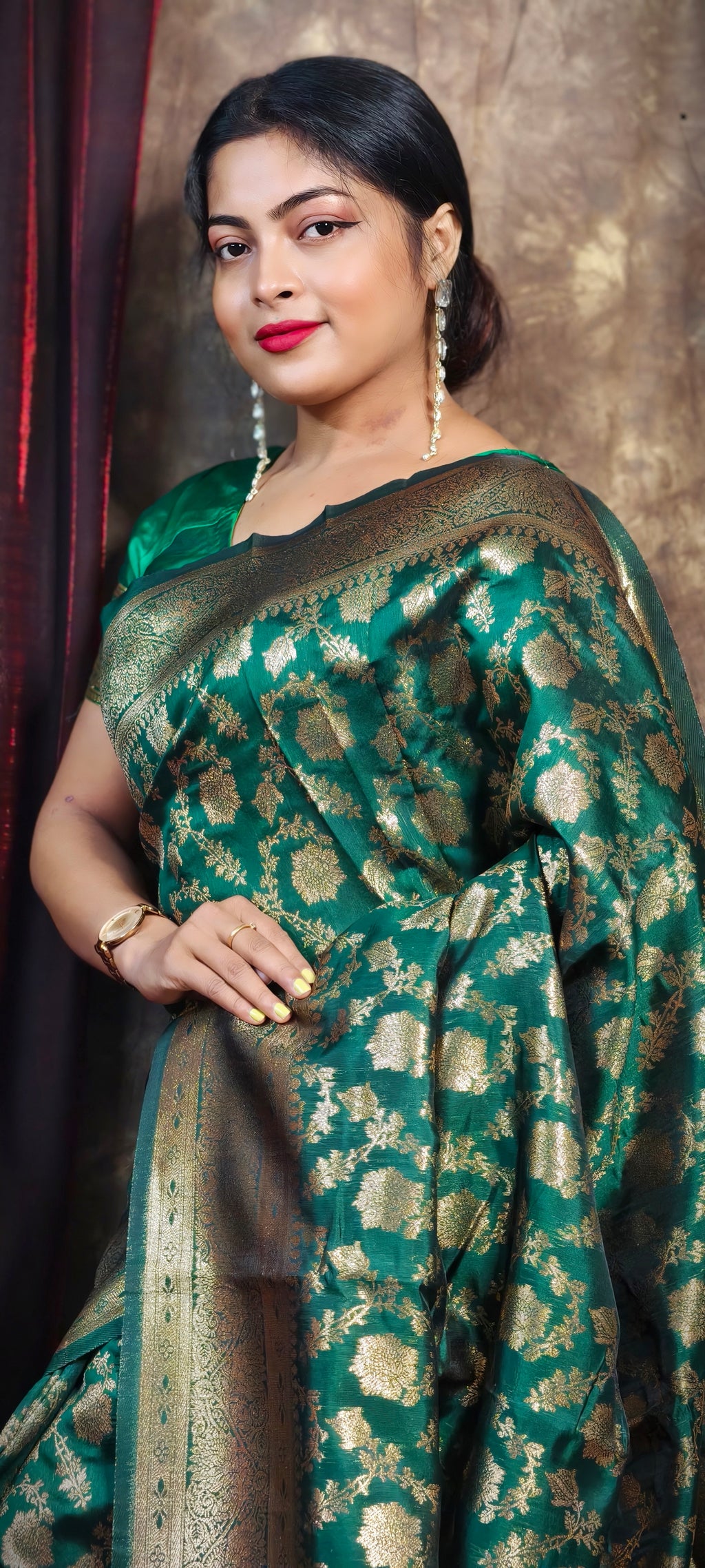 Sarees For Women Kanjivaram Silk Woven Wedding Saree | Diwali Gift Indian Gift Sari & Unstitched Blouse