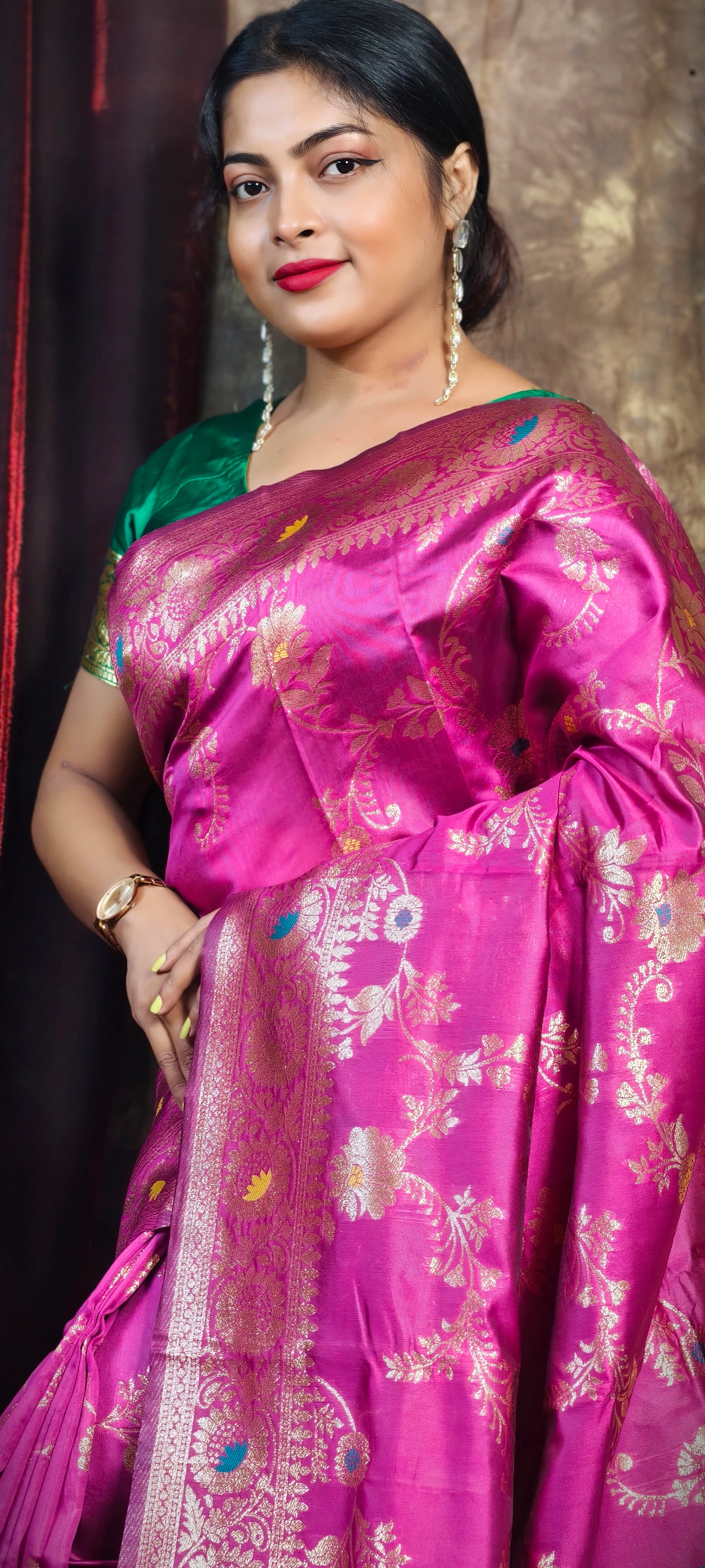 Sarees For Women Premium Banarasi Art Silk Woven Wedding Saree | Diwali Gift Indian Gift Sari & Unstitched Blouse