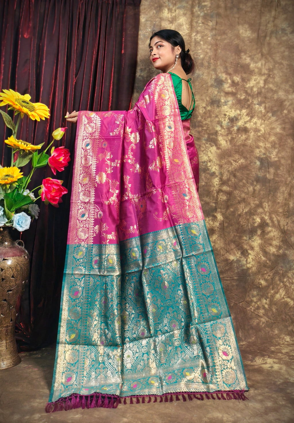 Sarees For Women Premium Banarasi Art Silk Woven Wedding Saree | Diwali Gift Indian Gift Sari & Unstitched Blouse