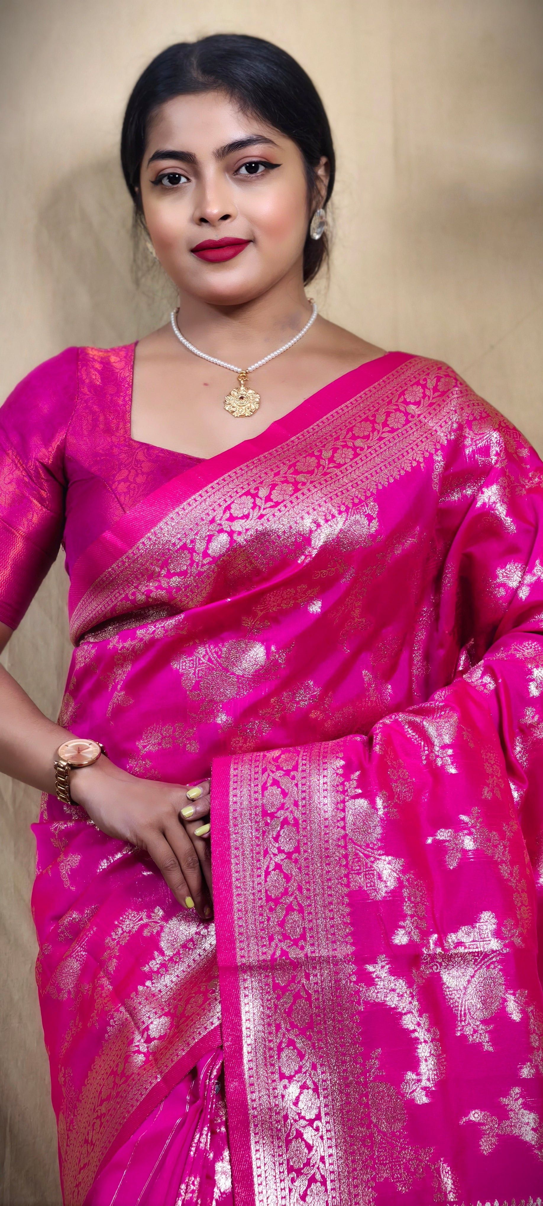 Sarees For Women Kanjivaram Silk Woven Wedding Saree | Diwali Gift Indian Gift Sari & Unstitched Blouse