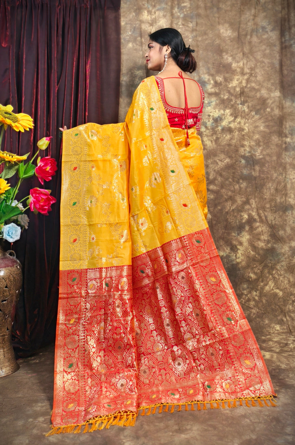 Sarees For Women Premium Banarasi Art Silk Woven Wedding Saree | Diwali Gift Indian Gift Sari & Unstitched Blouse