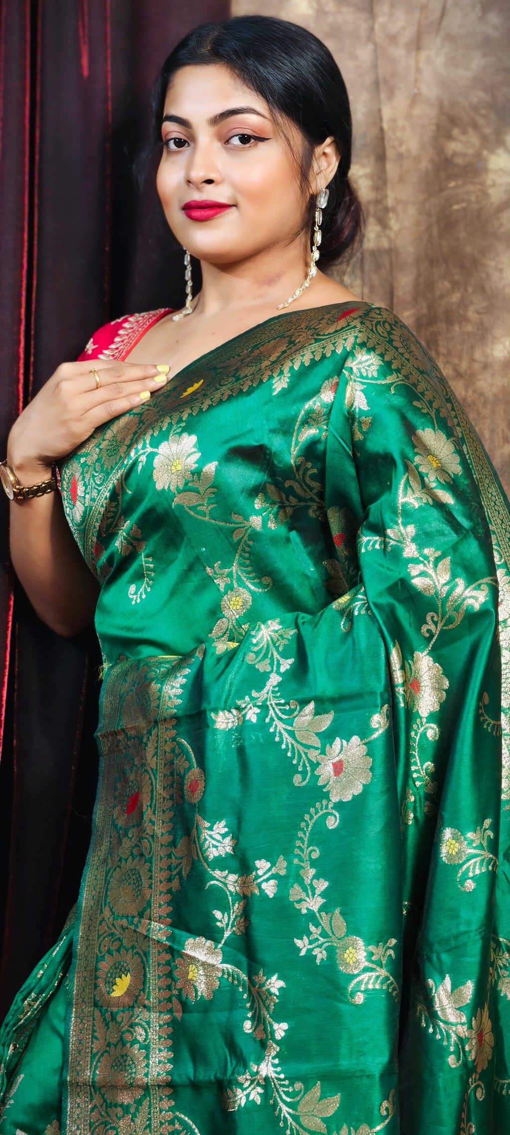 Sarees For Women Premium Banarasi Art Silk Woven Wedding Saree | Diwali Gift Indian Gift Sari & Unstitched Blouse