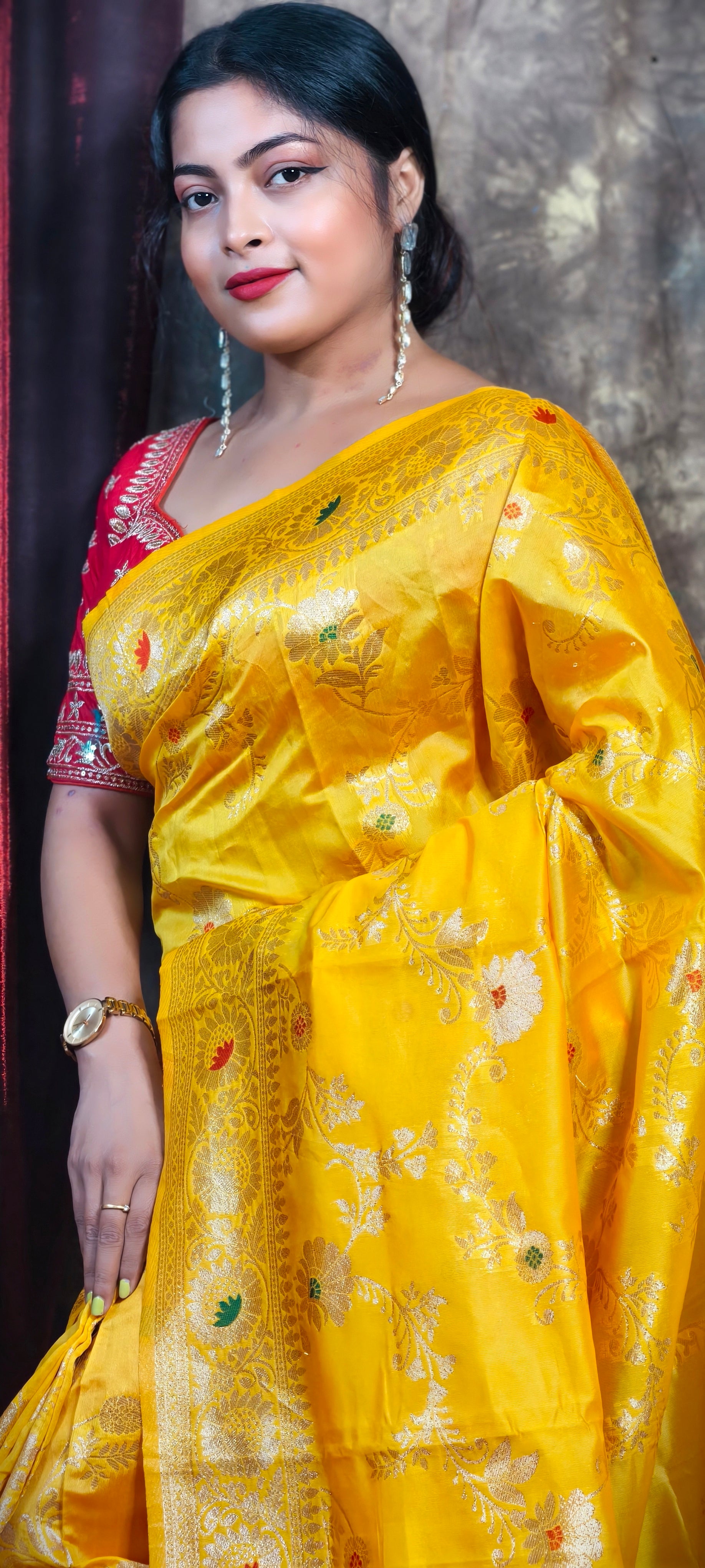 Sarees For Women Premium Banarasi Art Silk Woven Wedding Saree | Diwali Gift Indian Gift Sari & Unstitched Blouse