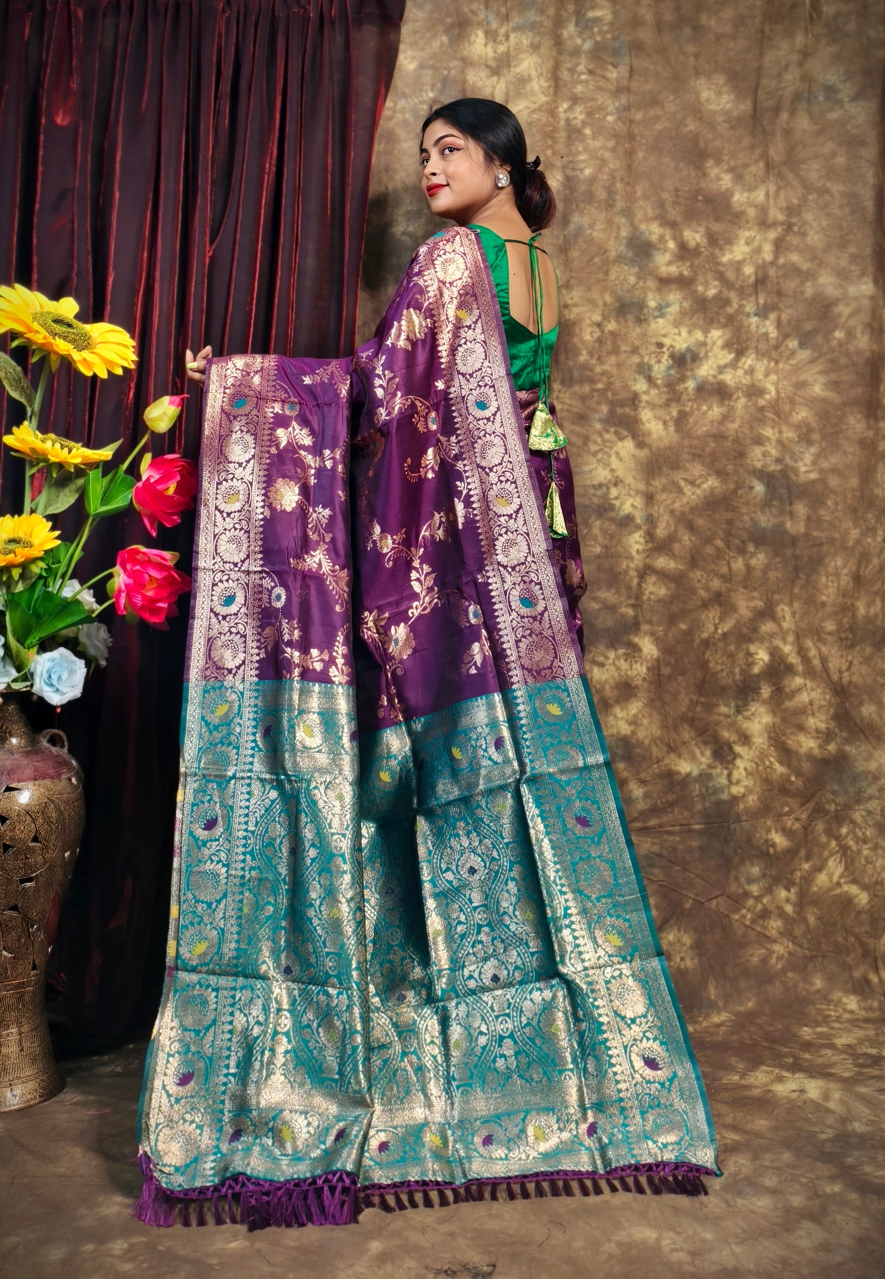 Sarees For Women Premium Banarasi Art Silk Woven Wedding Saree | Diwali Gift Indian Gift Sari & Unstitched Blouse