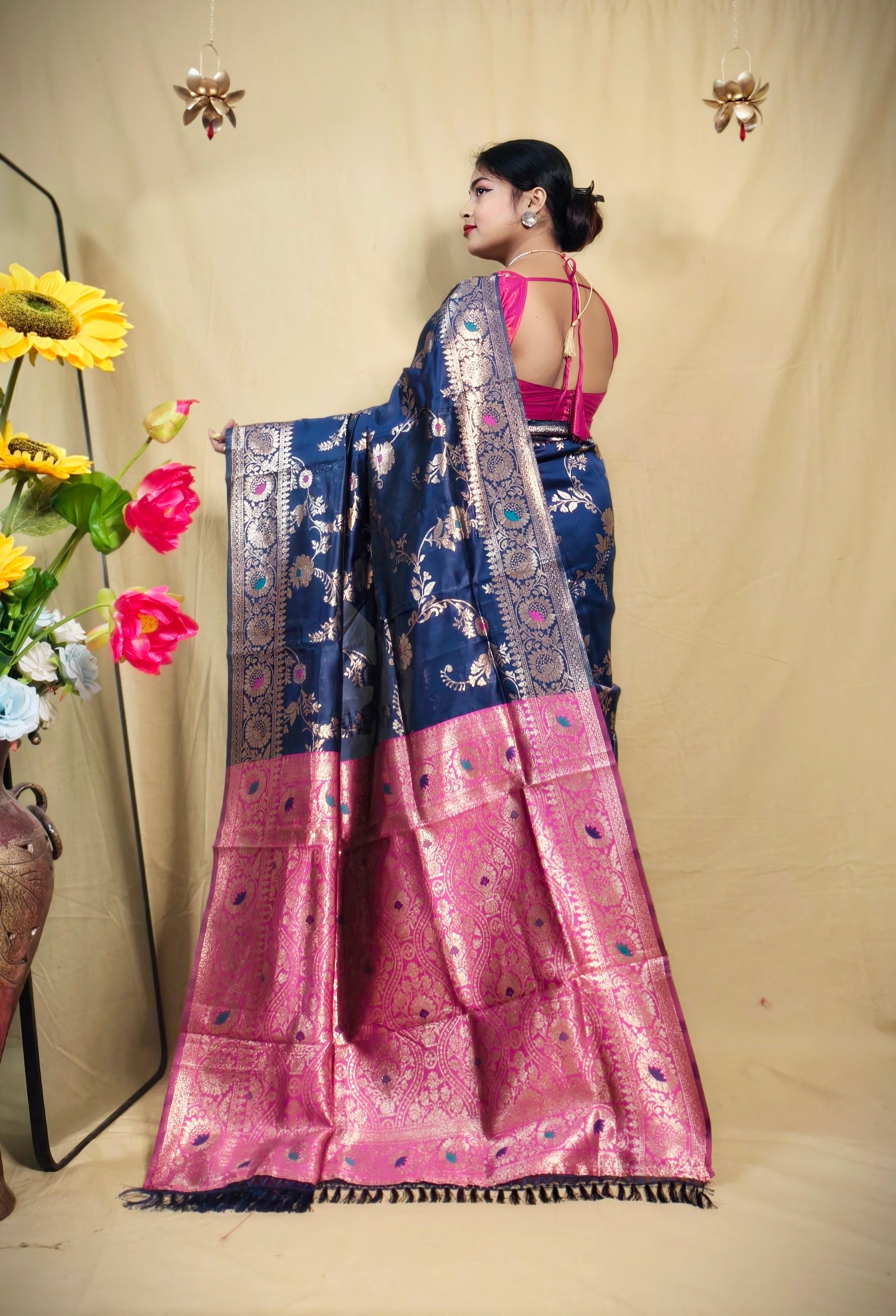 Sarees For Women Premium Banarasi Art Silk Woven Wedding Saree | Diwali Gift Indian Gift Sari & Unstitched Blouse