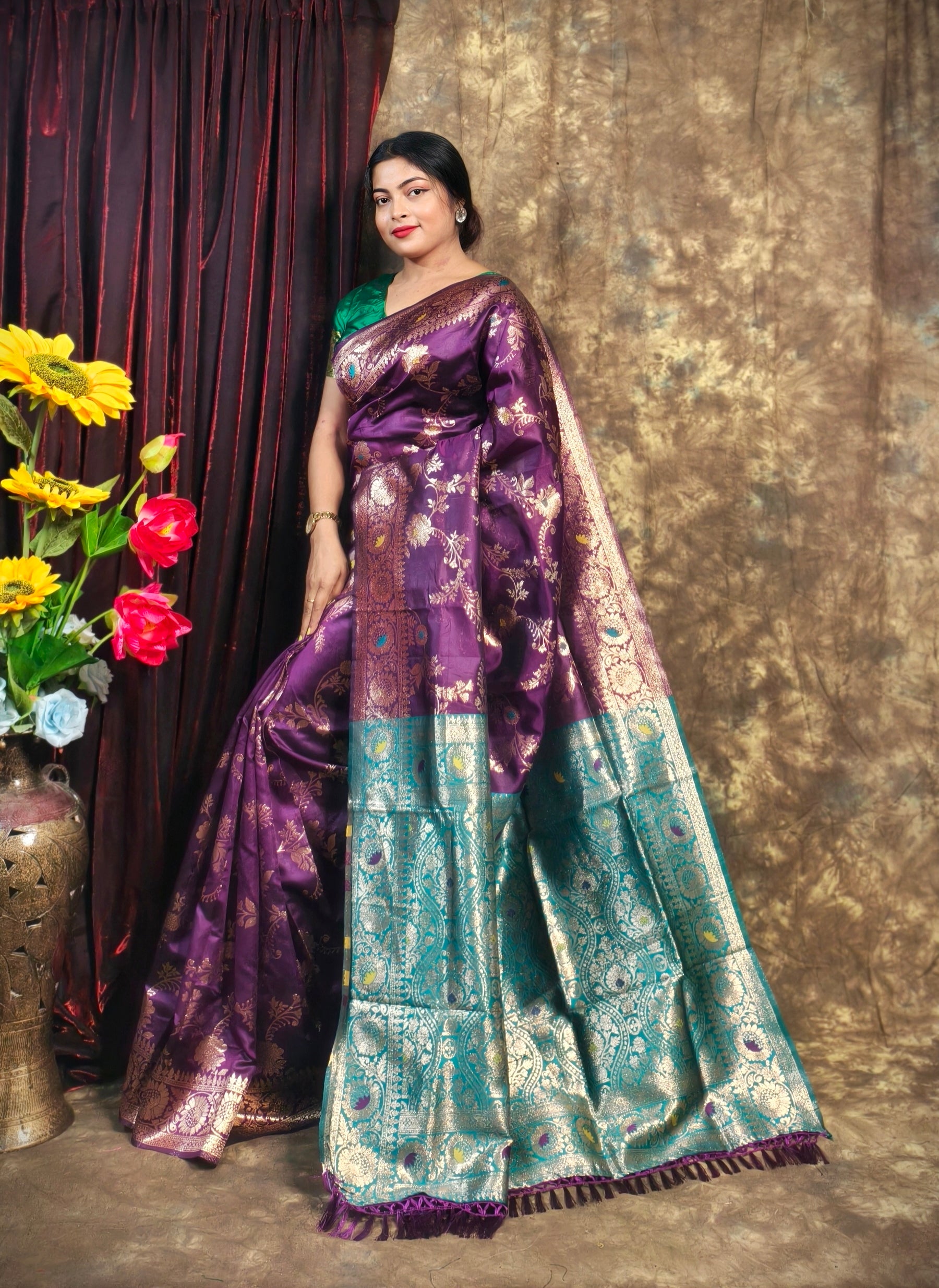 Sarees For Women Premium Banarasi Art Silk Woven Wedding Saree | Diwali Gift Indian Gift Sari & Unstitched Blouse