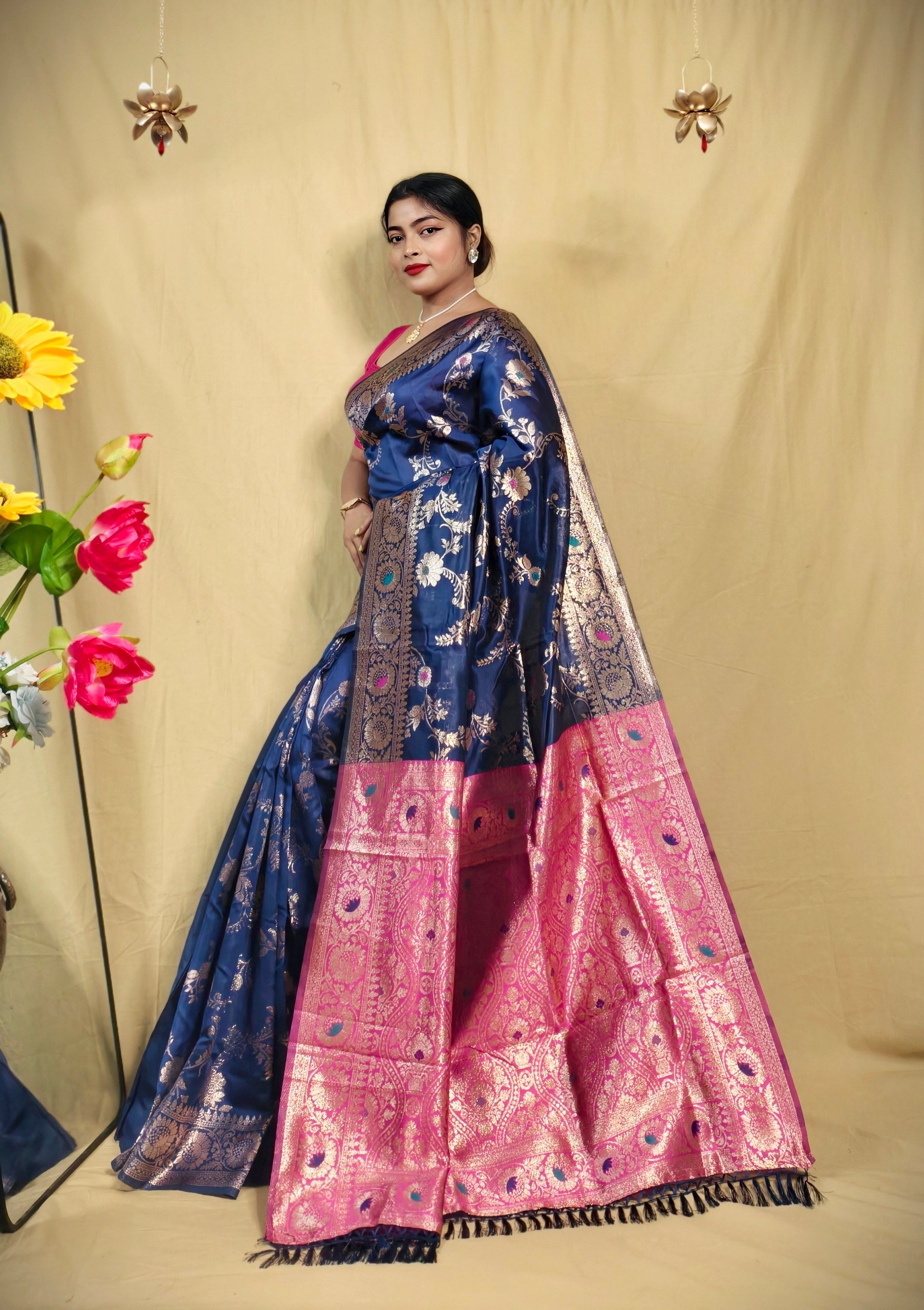 Sarees For Women Premium Banarasi Art Silk Woven Wedding Saree | Diwali Gift Indian Gift Sari & Unstitched Blouse