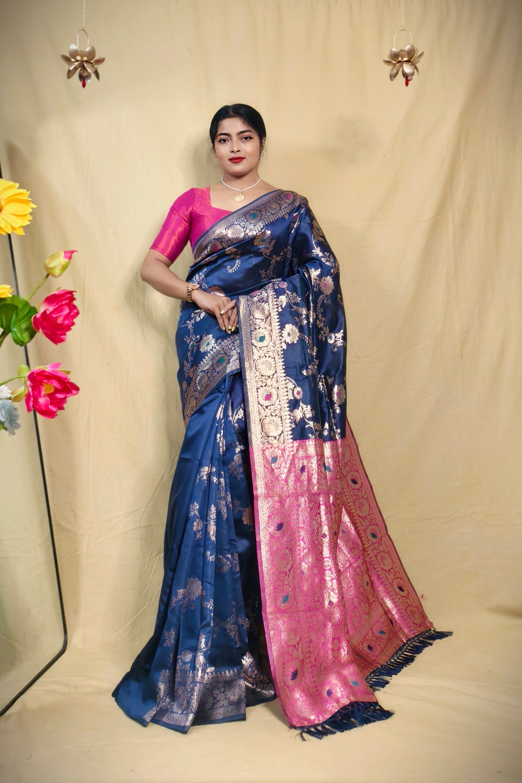 Sarees For Women Premium Banarasi Art Silk Woven Wedding Saree | Diwali Gift Indian Gift Sari & Unstitched Blouse