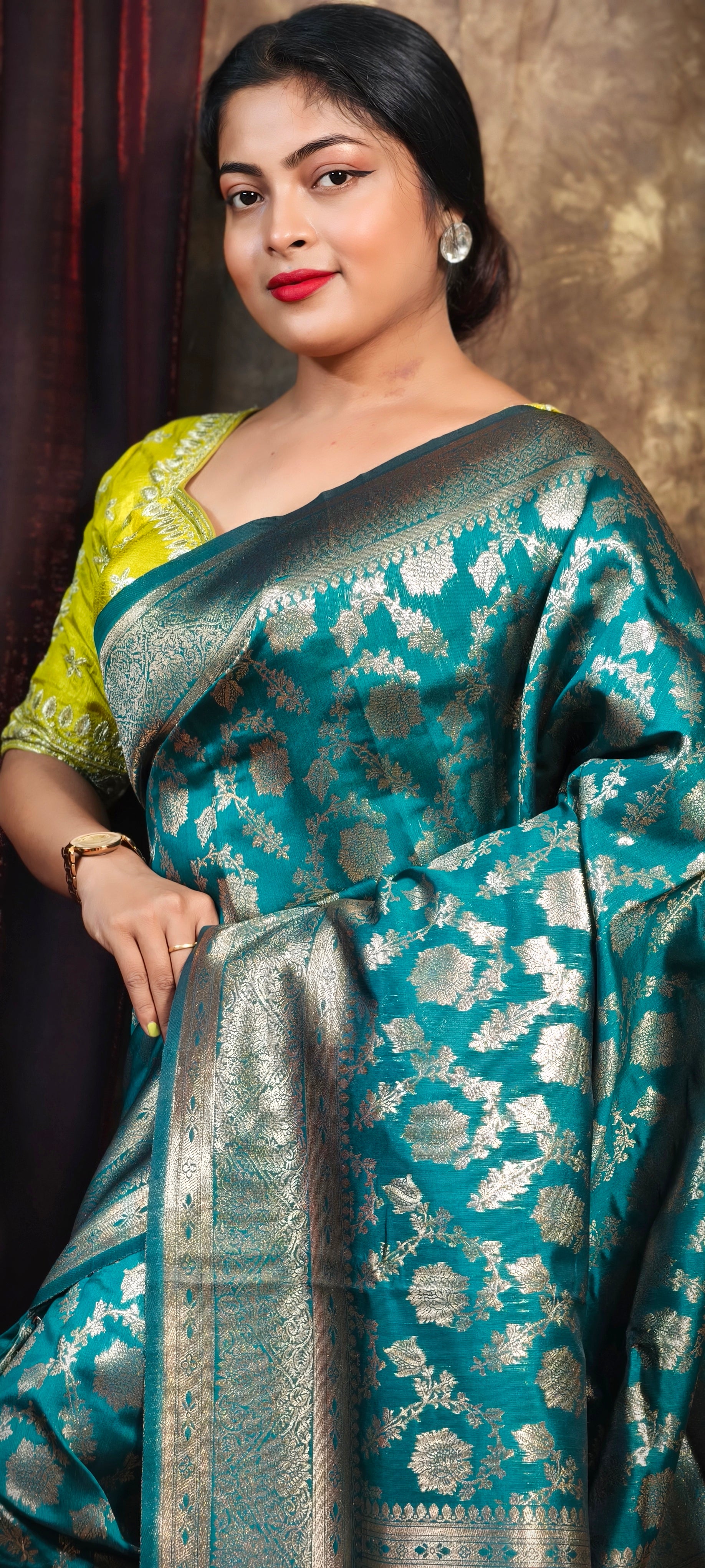 Sarees For Women Kanjivaram Silk Woven Wedding Saree | Diwali Gift Indian Gift Sari & Unstitched Blouse